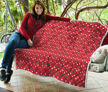 Christmas Polka Dot Pattern Print Quilt