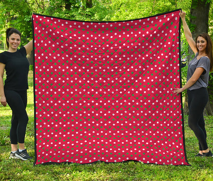 Christmas Polka Dot Pattern Print Quilt