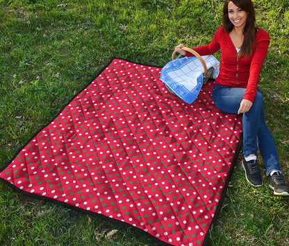 Christmas Polka Dot Pattern Print Quilt