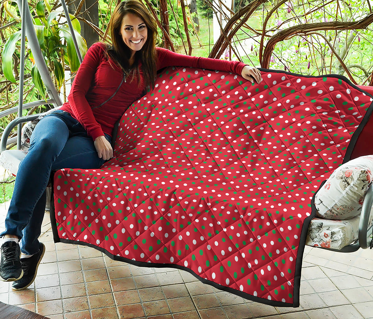 Christmas Polka Dot Pattern Print Quilt