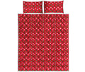 Christmas Polka Dot Pattern Print Quilt Bed Set