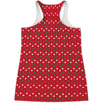 Christmas Polka Dot Pattern Print Women's Racerback Tank Top