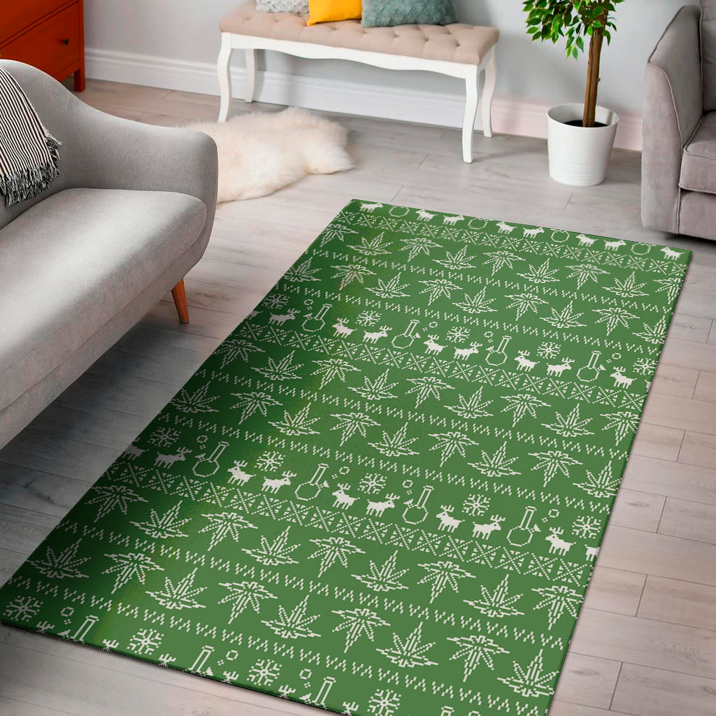 Christmas Pot Leaf Pattern Print Area Rug