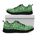 Christmas Pot Leaf Pattern Print Black Running Shoes