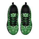 Christmas Pot Leaf Pattern Print Black Sneakers