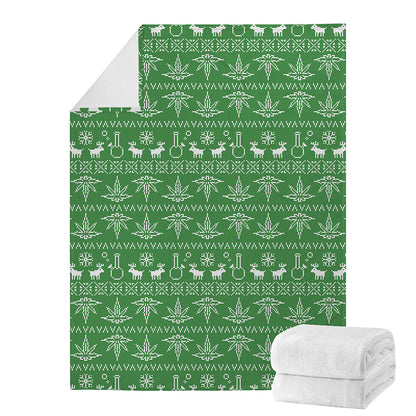 Christmas Pot Leaf Pattern Print Blanket