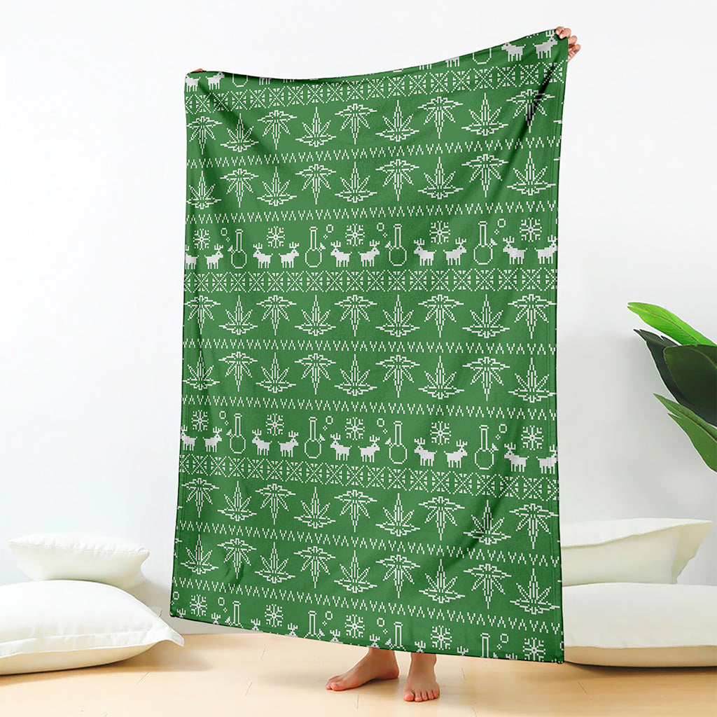 Christmas Pot Leaf Pattern Print Blanket