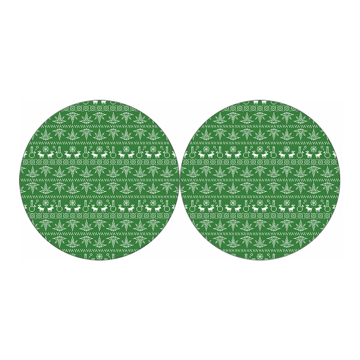 Christmas Pot Leaf Pattern Print Car Coasters