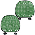 Christmas Pot Leaf Pattern Print Car Headrest Covers