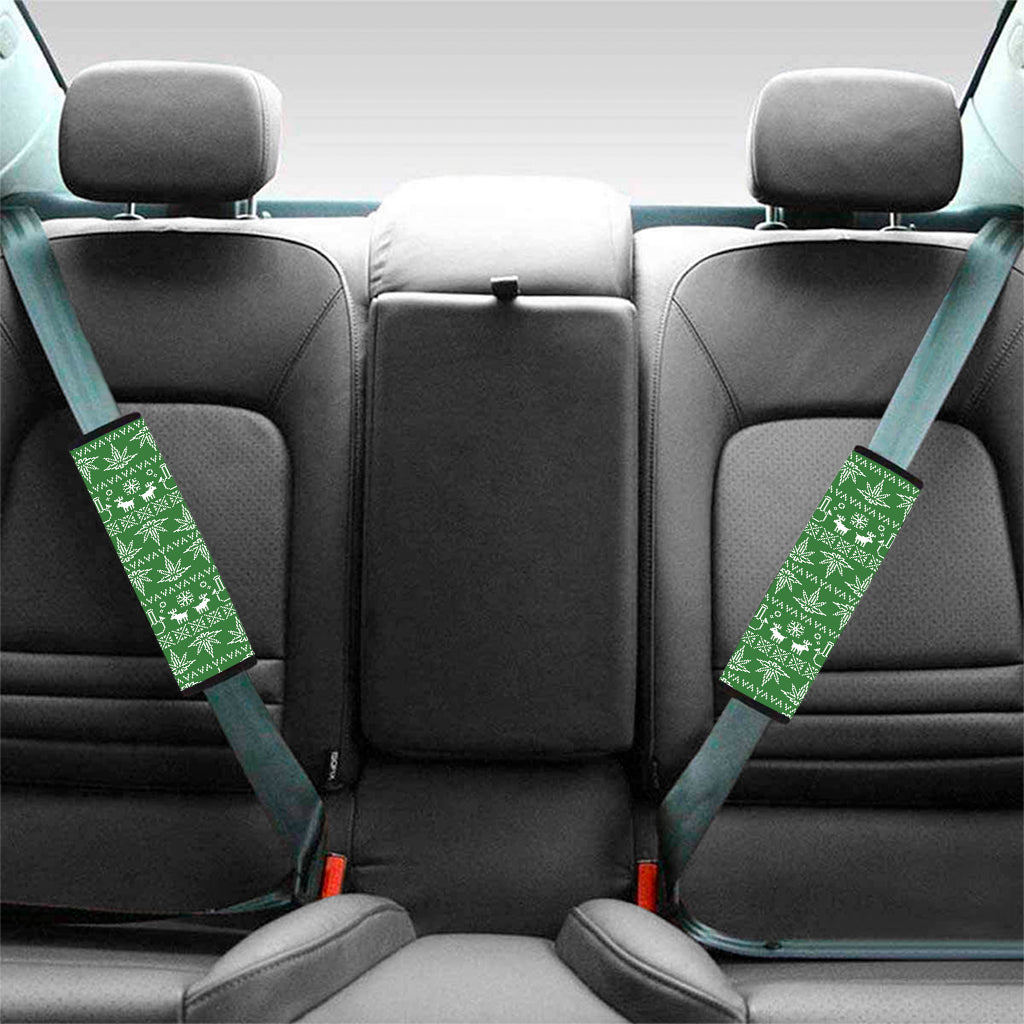 Christmas Pot Leaf Pattern Print Car Seat Belt Covers