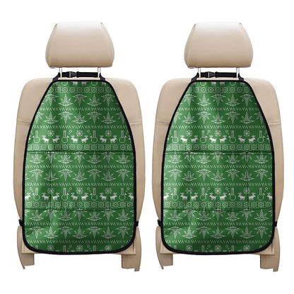 Christmas Pot Leaf Pattern Print Car Seat Organizers