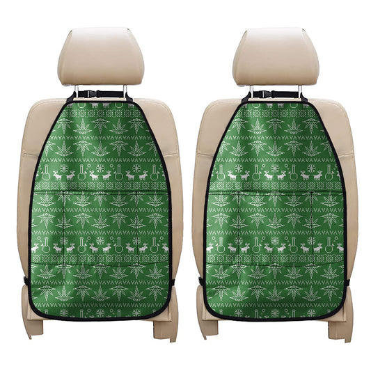 Christmas Pot Leaf Pattern Print Car Seat Organizers