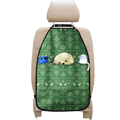 Christmas Pot Leaf Pattern Print Car Seat Organizers