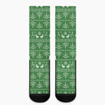 Christmas Pot Leaf Pattern Print Crew Socks