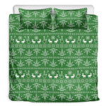 Christmas Pot Leaf Pattern Print Duvet Cover Bedding Set