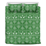 Christmas Pot Leaf Pattern Print Duvet Cover Bedding Set