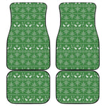 Christmas Pot Leaf Pattern Print Front and Back Car Floor Mats