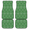 Christmas Pot Leaf Pattern Print Front and Back Car Floor Mats