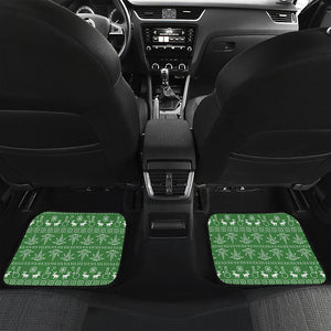 Christmas Pot Leaf Pattern Print Front and Back Car Floor Mats