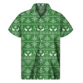 Christmas Pot Leaf Pattern Print Men's Short Sleeve Shirt