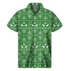 Christmas Pot Leaf Pattern Print Men's Short Sleeve Shirt
