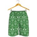 Christmas Pot Leaf Pattern Print Men's Shorts