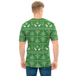 Christmas Pot Leaf Pattern Print Men's T-Shirt