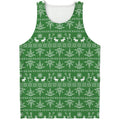 Christmas Pot Leaf Pattern Print Men's Tank Top