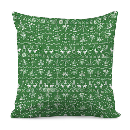 Christmas Pot Leaf Pattern Print Pillow Cover