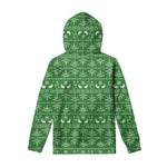 Christmas Pot Leaf Pattern Print Pullover Hoodie