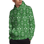 Christmas Pot Leaf Pattern Print Pullover Hoodie