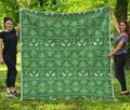 Christmas Pot Leaf Pattern Print Quilt