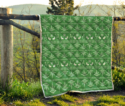 Christmas Pot Leaf Pattern Print Quilt