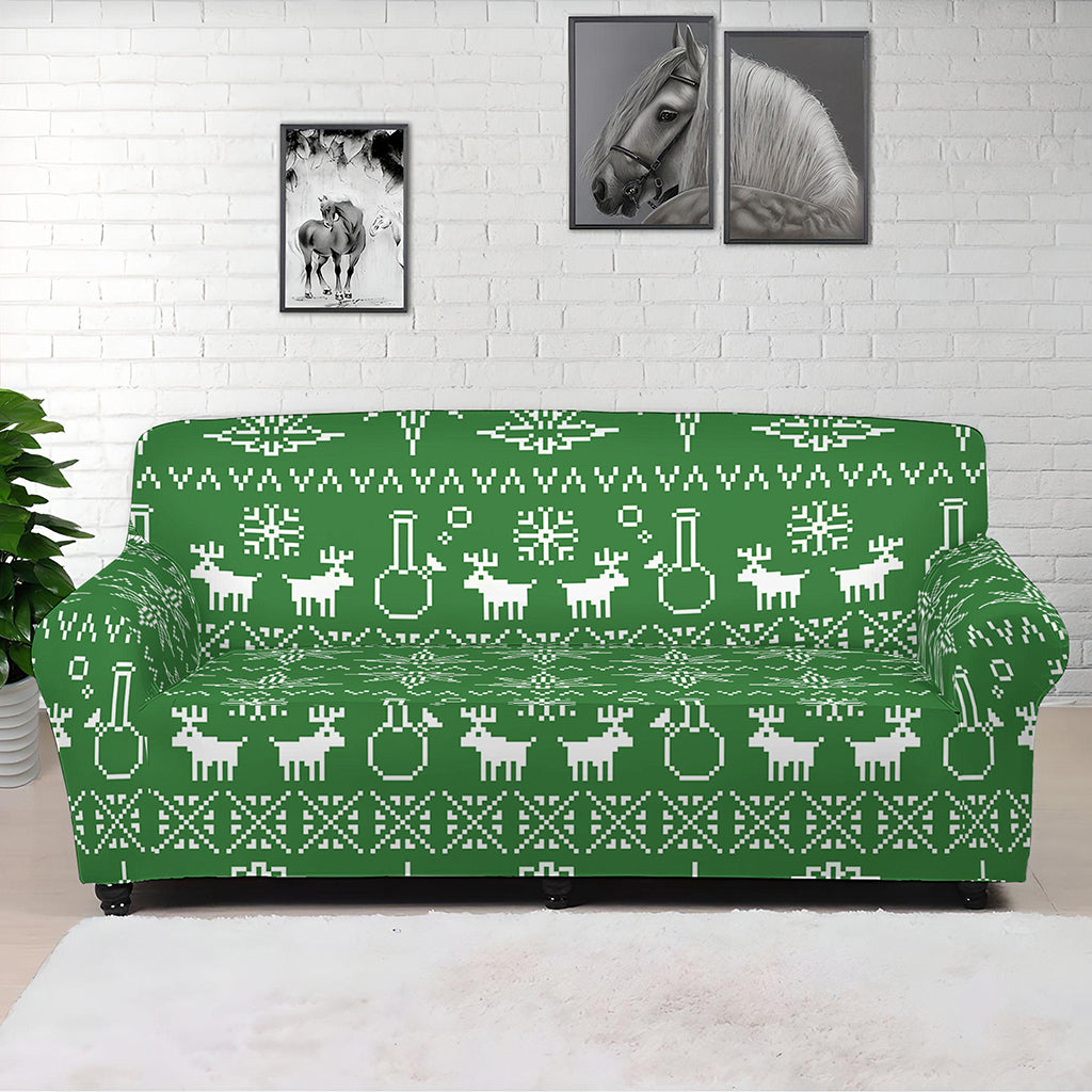 Christmas Pot Leaf Pattern Print Sofa Cover