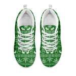 Christmas Pot Leaf Pattern Print White Sneakers