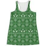 Christmas Pot Leaf Pattern Print Women's Racerback Tank Top