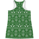Christmas Pot Leaf Pattern Print Women's Racerback Tank Top