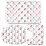 Christmas Santa Claus Pattern Print 3 Piece Bath Mat Set