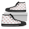 Christmas Santa Claus Pattern Print Black High Top Sneakers