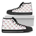 Christmas Santa Claus Pattern Print Black High Top Shoes