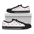 Christmas Santa Claus Pattern Print Black Low Top Sneakers