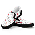 Christmas Santa Claus Pattern Print Black Slip On Sneakers