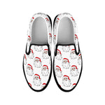 Christmas Santa Claus Pattern Print Black Slip On Shoes