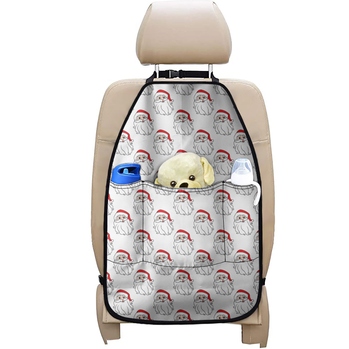 Christmas Santa Claus Pattern Print Car Seat Organizers