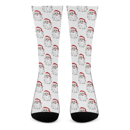 Christmas Santa Claus Pattern Print Crew Socks