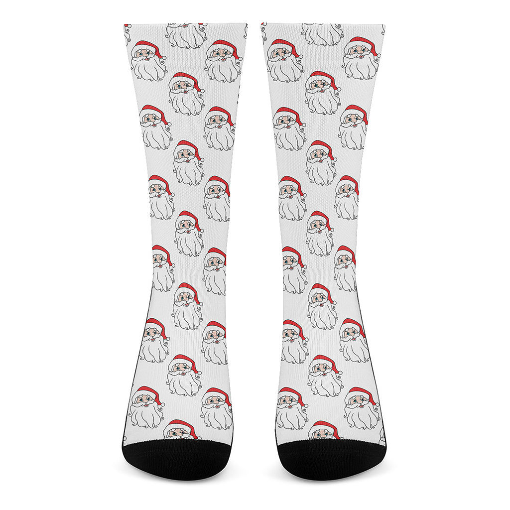 Christmas Santa Claus Pattern Print Crew Socks