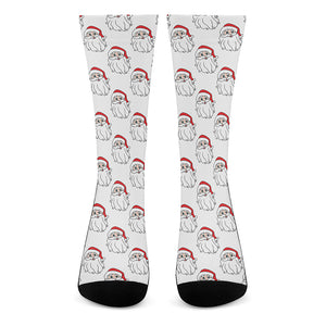 Christmas Santa Claus Pattern Print Crew Socks