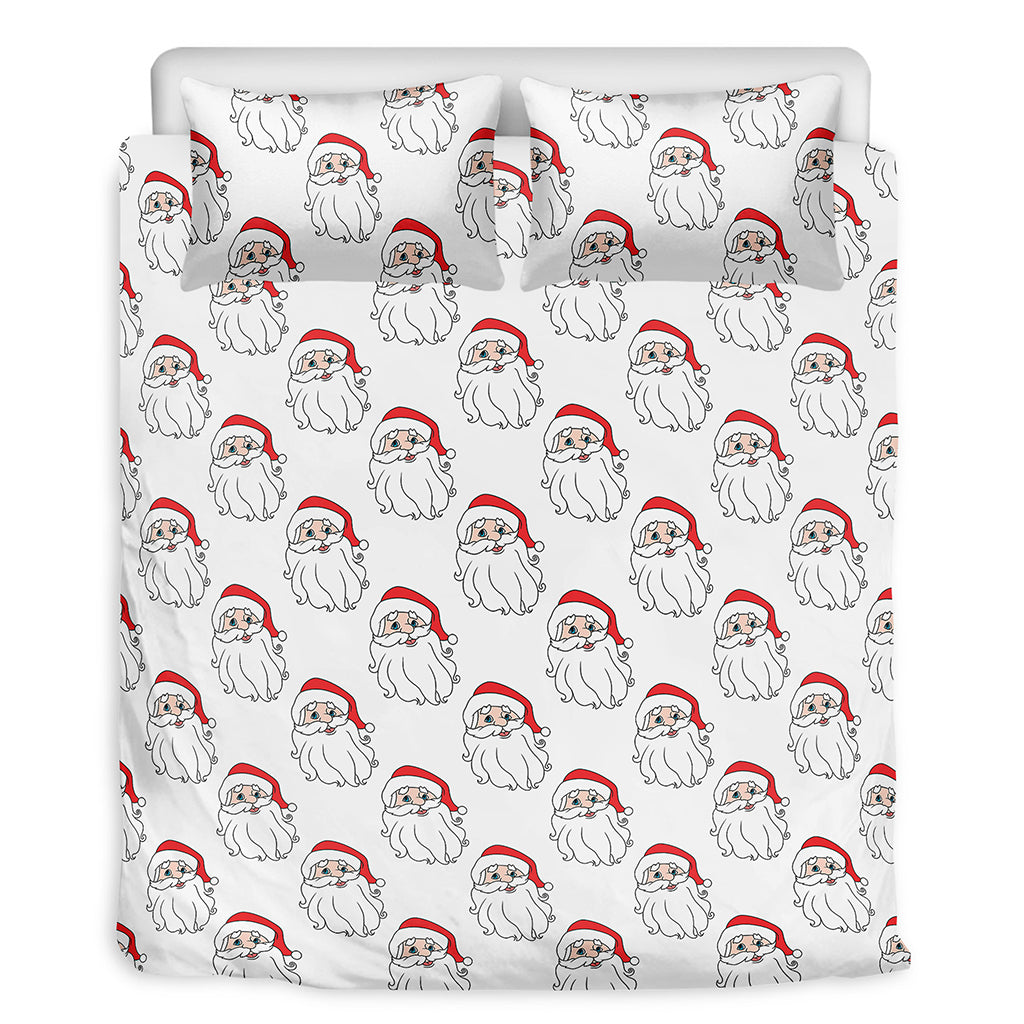 Christmas Santa Claus Pattern Print Duvet Cover Bedding Set