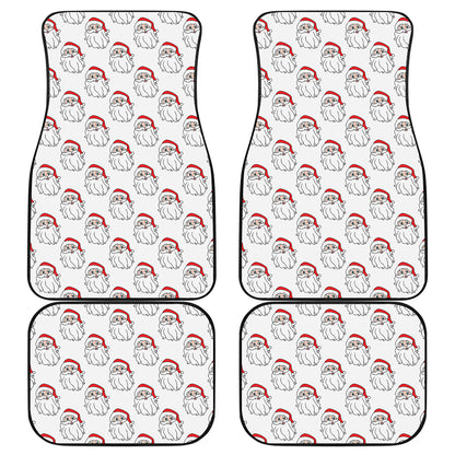 Christmas Santa Claus Pattern Print Front and Back Car Floor Mats