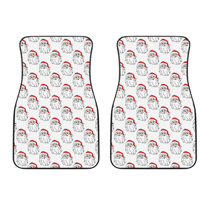 Christmas Santa Claus Pattern Print Front Car Floor Mats
